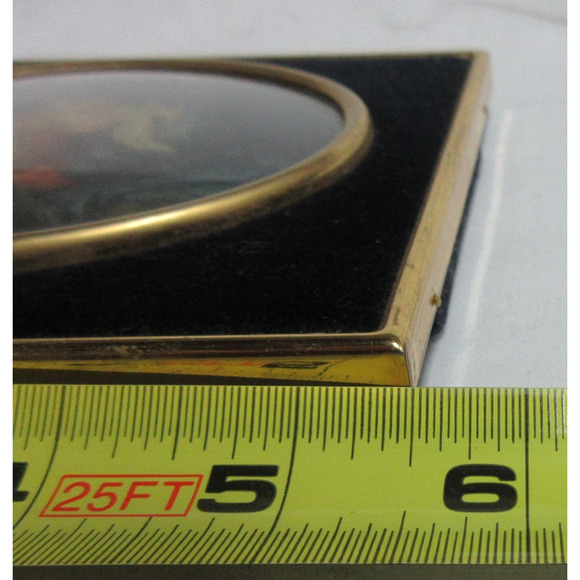 Murillo Madonna and Child Miniature in Black Velvet Italian Oval Frame 5.5 x 4.7 - Picture 4 of 5